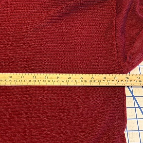 ASOS WOOL BLEND DROP SHOULDER SWEATER DRESS SZ 22 BURGUNDY EUC RIBBED DETAIL - Picture 7 of 9